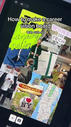 How to make a career vision board to manifest your dream 2024 career @Girlboss ✨ #career #visionboard #careeradvice #visionboardtutorial #moodboard #canva #canvatips
