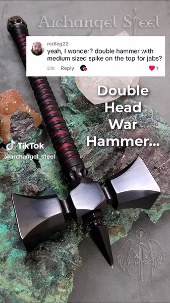 Double-Head War Hammer with Spike Handcrafted in Detroit, Lifetime Warranty against Breakage @redleg22 You wondered. Wonder no more. 😁 #warhammer #hammer #hammersmith #steelart #steelwork #bladesmith #bladesmithing #leathercraft #detroit #Viking #vikings #vikingstyle #ArchangelSteel #spike #YouAintSeenNothinYet #bachmanturneroverdrive