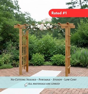 Easy DIY 8 Ft No-cut Portable Wedding Wooden Arch Arbor Pergola Blueprint Build Plans With Swing Support & Trellis, Sturdy, PDF Instructions - Etsy