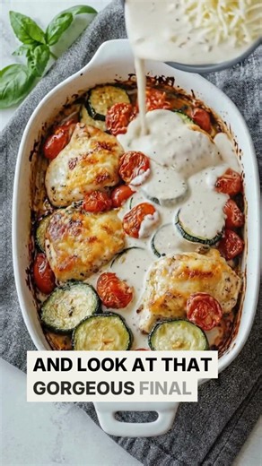 Cheesy Tuscan Chicken & Zucchini Bake Recipe | 1-Dish High-Protein Keto Meal Prep! #highprotein