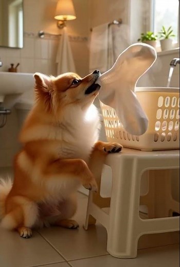 Sock Challenge: Can This Pup Score a Basket? 🧦🐶 #dogmission