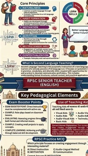 RPSC 2nd Grade English: BASIC PRINCIPLES OF SECOND LANGUAGE TEACHING #Shorts #RPSC