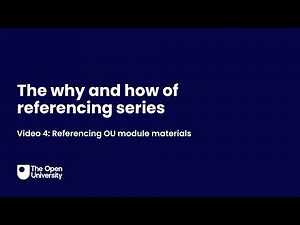 Referencing series: Referencing OU module materials