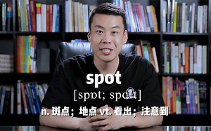 E424：spot“斑点；地点；看出；注意到”源来如此。#英语##杨亮讲单词#