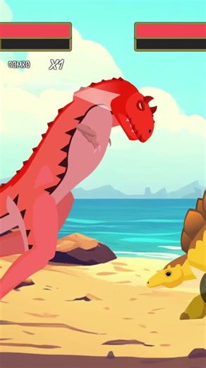 Apex Carnotaurus Vs Bull Stego #dinosaur #jurassicworld #animation #fight #carnotaurus #shorts