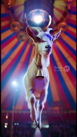 "Goat on the Tightrope! 🐐✨ The Most Daring Circus Act Ever!"#animals