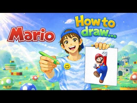 HOW TO DRAW MARIO! (EASY FOR KIDS!)