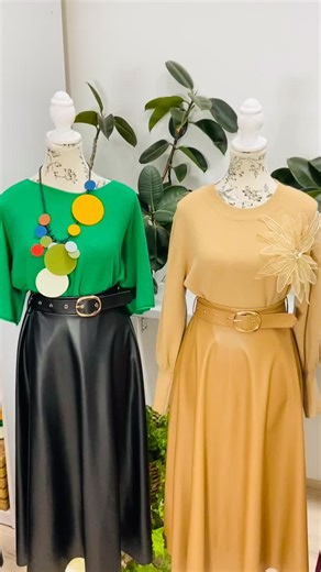 1.4K views · 744 reactions |  Ținute de toamnă cu adevărat speciale pentru doamne  ✨ Fuste din piele ecologică, accesorizate cu coliere hand-made și alte detalii care fac diferența ✨ ✔️ Modele versatile, potrivite pentru diverse ocazii  Combinații inedite și elegante, gata să vă inspire garderoba de sezon 懶 Descoperiți colecția noastră și alegeți stilul care vi se potrivește | Vintage Boutique11 | Facebook