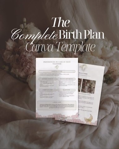 Comprehensive Birth Plan, Canva Template: Printable Birthing Planner, Doula Resource, Midwife, New Mom - Etsy