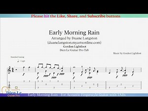 Early Morning Rain - For Acoustic Fingerstyle Guitar with TABs