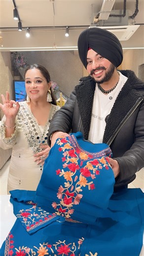 Label Amrita on Instagram: "Blue Woolen Kashmiri Embroidered Coord set With Beautiful Embroidered Pants IN0091 Follow @label_amrita for more design You can Purchase these trending designs on our Website WWW.LABELAMRITA.COM (link in Bio & Stories) Note- We Don’t take orders on Calls ,Whatsapp Or DM Shipping worldwide 🌍 Shipping free 🇮🇳 No COD"