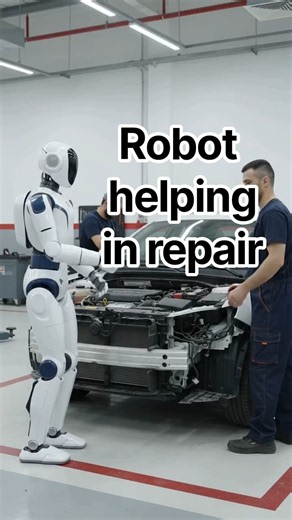 Front Bumper Repair, Robot helping. professional work. #automobile #automotive #dentpaint