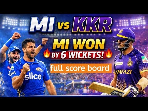 MI vs KKR Full Match Highlights 🔥#IPL2026#MIvsKKR #TATAIPL #Scoreboard