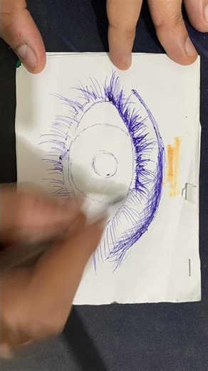 Easy Drawing Eye with Pen #shorts