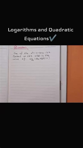 Understanding Logarithms and Quadratic Equations