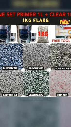 Epoxy Colour Flake Coating for Toilet Floor Tiles - Waterproof Solution!