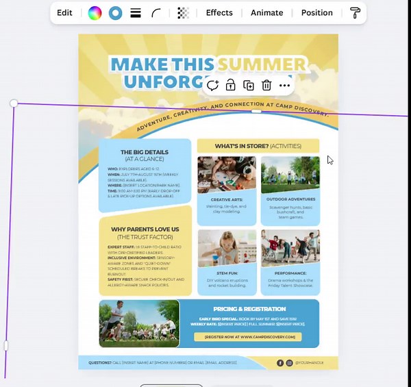 Kids Summer Camp Flyer Canva Template Printable Editable Children Camp Poster Youth Program Flyer School Holiday Activity Kids Event - Etsy UK