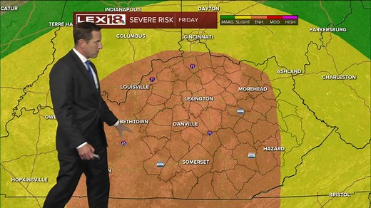 STORM TRACKER: Remain weather aware Friday, we have a significant round of severe storms and damaging wind inbound. After the rain tapers off expect a late morning break followed by a line of strong to severe storms. MORE: http://bit.ly/3Yhki9i | LEX 18