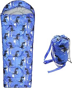 Kids Sleeping Bags - Camping Sleeping Bags with Carry Bag - Compact Sleeping Bag for Hiking, Backpacking 3 Season Warm & Cool Weather, Lightweight Waterproof Outdoor Travel for Boys Girls