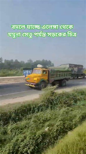 Buse & train run side by side on separate roads.