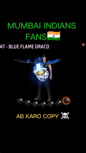 MUMBAI INDIAN 🇮🇳FANS FLAG EDITING FREE FIRE DRAGON AK 7 LEVELAK47 GUN 🔫