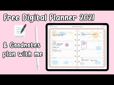 Free Digital Planner 2021 & Stickers - How to use Goodnotes Plan with Me