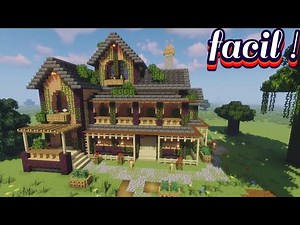 ✅Cómo hacer la mejor casa MODERNA de MADERA en Minecraft🏡 FÁCIL Y RÁPIDO