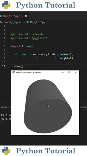 How to Create a 3D Cylinder With Python | Python Tutorial