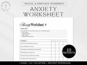 Anxiety Self Assessment Worksheet Printable | Anxiety Check-in | Mental Health Reflection | Self Care Journal Anxiety Tracker PDF A4 Letter - Etsy