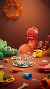 Happy Thanksgiving! 🦃 🍂 🍽️ #happythanksgiving #thankful #family #dino #animation | Claynosaurz