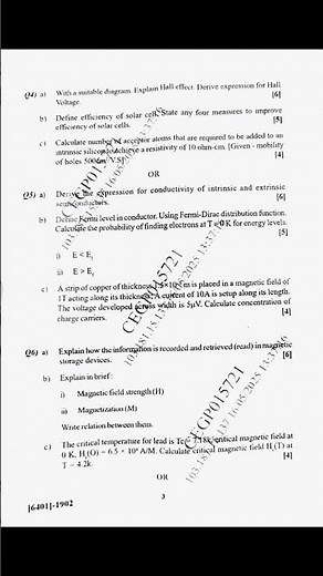 First Year Engineering Physics Question Paper Semester 2 | SPPU 2024-25 #sppu #physics #engineering