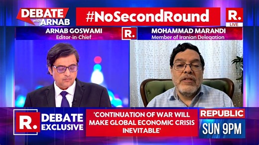 Goswami did everything he could to derail the talks, pushing hard to extract a statement from Professor about Pakistan. But Marandi stayed composed, after all, he’s an academic, not a TV provocateur. When he shifted to India–US relations, Arnab was zipped.