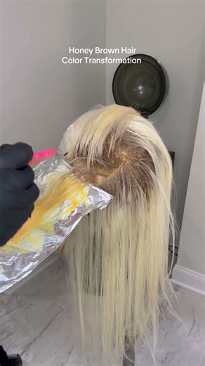 Honey Brown Hair Color Transformation on 613 hair! #honeybrown #613 #layers #extensions