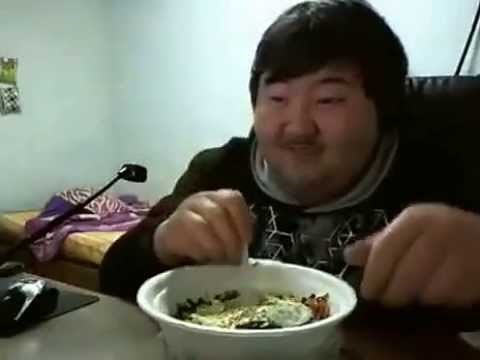 Laughing guy who loves food goes nuts!