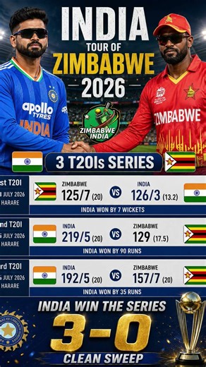India vs Zimbabwe 2026 Highlights | India Won Series 3-0 Clean Sweep | IND vs ZIM T20I Series 2026