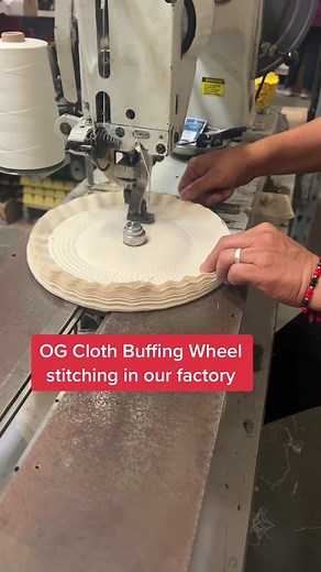 Stitched buffing wheels are manufactured in our factory. These wheels are identified by both of the cloth type as well as the number of layers called plys. There are several cloths that can be used. The most popular is a 60x60 material that is similar to a cheese cloth. We can also make it in a lighter duty untreated (UBM) 86x80 material, as well as the material found on airway buffs such as the stiff yellow treated. We can make it an a variety of sizes ranging from 1 inch diameter all the way o