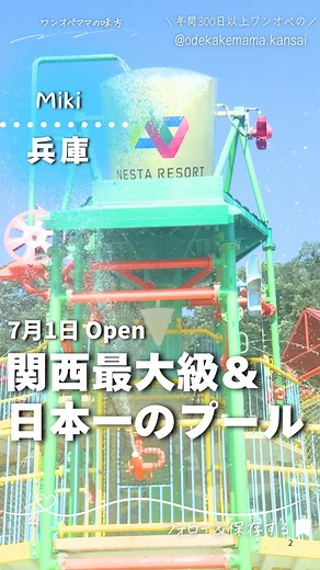 ゆい｜子連れおでかけ＆旅行（大阪・兵庫） on Instagram: "＼関西最大級のプールOpen／ *☼*―――――*☼*――――― 7月1日いよいよオープン🛟 ネスタのプールがいよいよやってきた♡ ▶︎落下角度日本一の絶叫スライダー「落下師範」が新登場‼️ ▶︎ 日本でここだけ‼️水の力で一気に加速する水のジェットコースター「グレートブラスター」 ▶︎関西最大級‼️の2トンの水が降り注ぐ「水の要塞」 ▶︎スライダー12種類乗り放題 ※身長制限あり ▶︎流れるプール ▶︎キッズエリア ▶︎屋内キッズプール プールだけで1日余裕で遊べる♡ なのに3歳以下は無料✨ 夏のプールはぜひ、ネスタ行ってみてね♡ プールチケットは公式サイト見てね🎫 （価格変動あり） 大人：2,800〜3,800円 4歳-小学生：1,800〜2,800円 ※ 幅約200cm×奥行約200cm×高さ約150cm以内の折り畳み式テントのみ持ち込み可能⚠️ ⋱⋰ ⋱⋰ ⋱⋰ ⋱⋰ ⋱⋰ ⋱⋰ ⋱⋰ ⋱⋰ ⋱⋰ ⋱⋰ ⋱⋰ ⋱⋰ 兵庫発- ̗̀📢子連れお出かけ情報配信中 @odekakemama.kansai 行っ