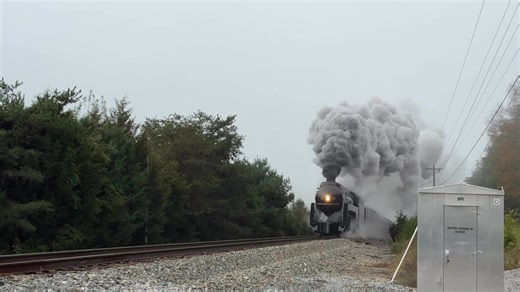 Out of the morning fog, she emerges! The legendary Norfolk & Western 611, alive with steam, power, and purpose. It’s more than just a breathtaking sight — it’s living history in motion. Moments like this are why we do what we do at the Virginia Museum of Transportation! This is why we wake up early, This is why we stay up late, This is why we preserve, This is why we steam! | Norfolk & Western Class J No. 611