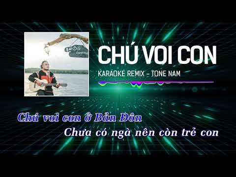 Karaoke Remix | Chú Voi Con - Điểu Náp | Trọng Thụy ft Tùng Xèng Remix | Beat Hay Tone Nam