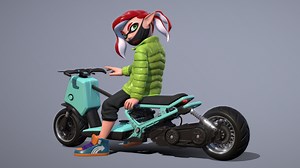 Splatoon Biker - 3D model by Ouroboroth