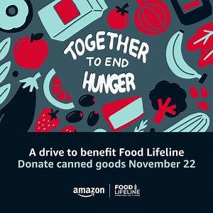 Bring a canned good and watch Stevie Shao paint a mural at the Climate Pledge Arena on November 22, before the Kraken drop the puck. 1.5 million people in western Washington visit food banks each year. Let’s rally together to end hunger. | Inside Amazon