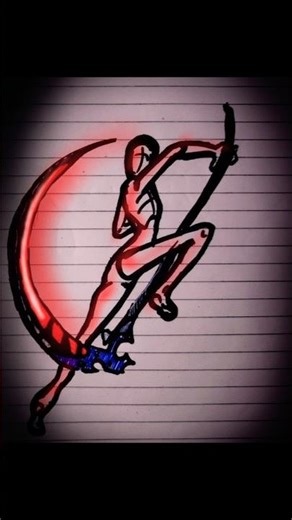 How to draw stickman with scythe 🤯✨ #stickman #drawing #tutorial #art