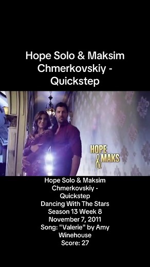 Hope Solo & Maksim Chmerkovskiy - Quickstep Dancing With The Stars Season 13 Week 8 November 7, 2011 Song: