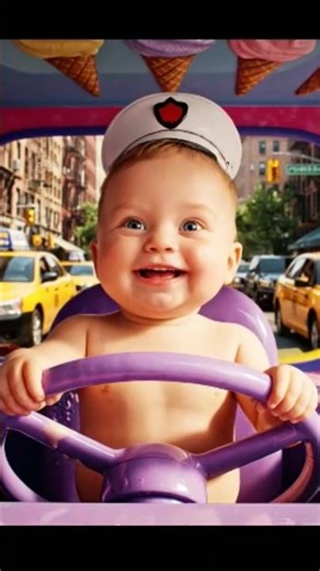 You must see happy Baby driving an ICE CREAM VAN he just crashed NYC #shorts #youtubeshorts #viral