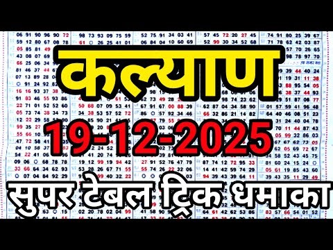 KALYAN MATKA 19/12/2025 | Kalyan trick ! Kalyan Today ! Kalyan satta Matka