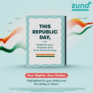 264 reactions | Freedom on the road comes with responsibility. Own your rights, honour your duties, and enjoy smart, worry-free drives with Zuno. Because the best rides are the ones done responsibly! Happy Republic Day! [Republic Day, Responsible Driving, Pay How You Drive, Zuno And Chill, Zuno General Insurance, Easy Breezy Surely] | Zuno General Insurance | Facebook