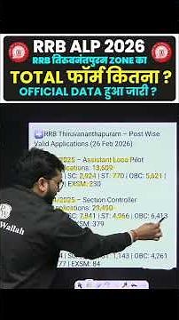 RRB ALP Total Form Fill Up 2025 | RRB ALP Per Seat Competition Data Out 🔥 #shorts #alp #railway