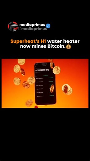 Primus Media on Instagram: "Superheat’s H1 is a smart water heater that secretly works as a Bitcoin miner, turning wasted computing heat into useful hot water 🔥💧. Instead of traditional miners dumping heat into the air, the H1 captures the heat generated while mining Bitcoin and uses it to heat your home’s water supply ♻️⚡. . This means lower energy waste, reduced electricity bills, and passive crypto mining at the same time 💰🤖. In simple terms, you’re heating water for daily use while earni