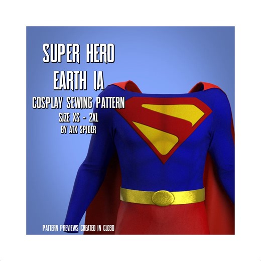 Super Hero Earth 1A Cosplay Sewing Pattern Mens Masculine Bodysuit - Etsy