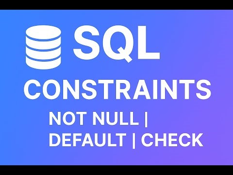 SQL Tutorial for Beginners | Not Null | Check | Default constraints